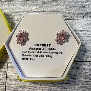 Rose Quartz Gold Plated Earrings bomb party